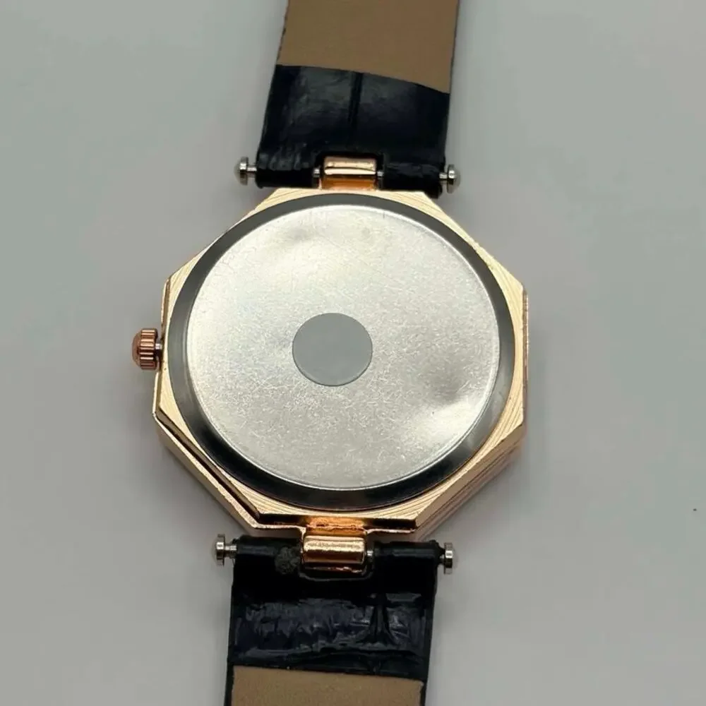 Rose Gold & Black Hexagon Watch